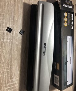 Bostitch Office Premium 3 Hole Punch, 12 Sheet Capacity, Metal, Rubber Base, Easy-Clean Tray, Silver 40 81ygID I5L