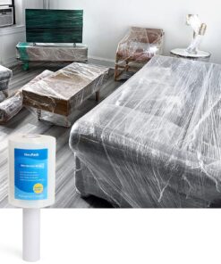 SinoPack Stretch Wrap Film Industrial Strength Durable Self-Adhering Small Wrap Film for Packing, Moving, Packaging, Heavy Duty Shrink Wrap 80Gauge X 5.1IN X 1000FT 4Pack 4 10 81ygPLsSioL