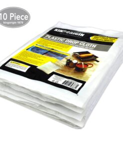 KINGORIGIN 10 Piece Drop Cloth Sheet,Plastic Drop Cloth 9x12Feet 90004A,for Painting Supplies Couch Cover and Furniture Cover 8 81yhXNLK7mL
