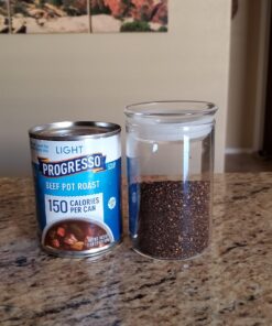 ZENS Airtight Glass Jar Container,15 Fluid Ounce Clear Glass Canister with Lid, Food Storage Jars for Kitchen Spice or Loose Tea,450ml 02-15oz*1 47 81yhsDVs96L