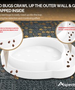 ASPECTEK Bed Bug Trap, Bed Bug Interceptor, Bed Bug Traps (Pack of 4). Flea Traps, Safe Eco Friendly, Bed Bug Eliminator (White) 4 Pieces 13 81ykibA2q0L
