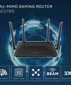 Alternative view of D-Link WiFi Router, AC1750 Wireless Internet for Home Gigabit Streaming & Gaming Smart Dual Band MU-MIMO Parental Controls QoS (DIR-867-US), Black AC1750 High-Speed Router