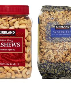 Kirkland Signature Cashews and Walnuts Bundle - Includes Kirkland Signature Whole Fancy Cashews (2.5 LB) and Walnuts (3.0 LB)
