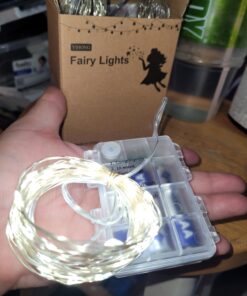 YIHONG 4 Set Fairy Lights Battery Operated Christmas String Lights with Remote Timer for 8 Modes Twinkle Lights 16.4 feet 50 LED Firefly Lights -White 45 81yrdnA2uOL