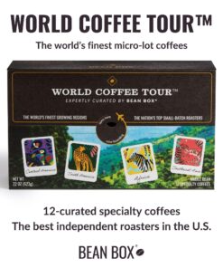 Bean Box World Coffee Tour | Specialty Coffee Gift Basket | Gourmet Coffee Gift Set | Coffee Gifts for Women and Men | Birthday Gifts for Her | Care Package | Whole Bean Coffee | 12 Piece Variety Set Deluxe 1.8 Ounce (Pack of 16) 13 81ysHCMg8wL