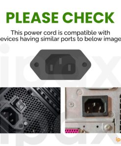 Ipax 15Ft Extra Long White AC Power Cord Cable Pure Copper Wire Core in Retail Pack for Computer Plasma TV Printer Monitor AC Adapter 15Ft White 9 81ytqba8WXL