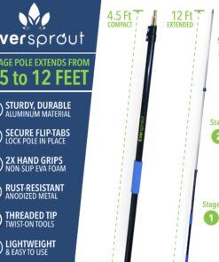 EVERSPROUT Telescoping Boat Hook | Floats, Scratch-Resistant, Sturdy Design | Durable & Lightweight, 3-Stage Anodized Aluminum Pole | Threaded End for Boating Accessories 12 Foot Pole 18 81ytz725bSL