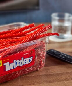 TWIZZLERS Twists Strawberry Flavored Licorice Style, Low Fat Candy Tub, 5 lb 5 Pound (Pack of 1) 21 81yuC45blHL