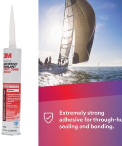 3M Marine Adhesive Sealant Fast Cure 5200 (06520) Permanent Bonding and Sealing for Boats and RVs Above and Below the Waterline Waterproof Repair, White, 10 fl oz Cartridge 10 fl.oz cartridge 5200FC 12 81yveI1HafS