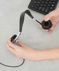 Egghead Stereo School Headphone with Leatherette Ear Cushion, Black, EGG-IAG-1008-SO Single Pack 12 81ywgT6eIqL