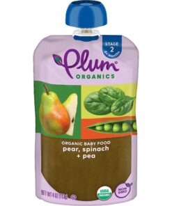 Alternative view of Plum Organics Stage 2 Organic Baby Food - Pear, Spinach, and Pea - 4 oz Pouch (Pack of 12) - Organic Fruit and Vegetable Baby Food Pouch Pear,spinach,pea