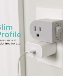 UltraPro Grounded Power Switch, Outlet Extender, 3-Prong, Easy to Install, for Indoor Lights and Small Appliances, Energy Efficient Adapter, Space Saving Design, UL Listed, Gray, 45203 8 81z CFZRjdL 1
