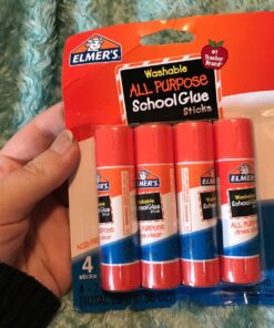 Elmer's All Purpose School Glue Sticks, Clear, Washable, 4 Pack, 0.24-ounce sticks Standard Stick 4 Count 21 81z KPtkJzL