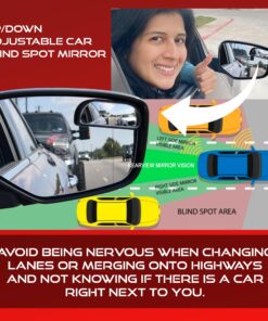 Blind Spot Convex Car Rear View Mirror: Rearview/Side Stick On Mirror Automotive Accessories | Narrow Blindspot Mirrors For Car By Utopicar (2 pack) 19 81z U3mFcML