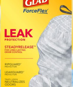 Glad ForceFlex Tall Kitchen Drawstring Trash Bags, 13 Gallon, Fresh Clean Febreze, 80 Count, Package May Vary 80 Count (Pack of 1) 41 81z x2tVxDL