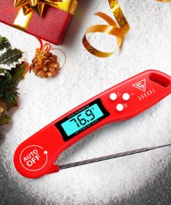 Alternative view of DOQAUS Digital Meat Thermometer, Instant Read Food Thermometer for Cooking, Kitchen Probe with Backlit & Reversible Display, Cooking Temperature Turkey Grill BBQ Candy Light Red 4.6'' Probe