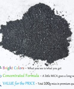 Epoxy Resin Color Pigment - Huge 100g/3.5 Ounces Metallic Mica Powder for Epoxy Resin Art Coloring, Slime Making - Cosmetic Grade Resin Color Dye for Jewelry, Soap Making, Painting, Nails Art (Black) Black 10 81z0hldFqlL