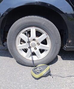 TEROMAS Portable DC/AC Tire Inflator Air Compressor for Car Tires 12V DC and Other Inflatables at Home 110V AC, Digital Electric Tire Pump with Pressure Gauge (Green) Green 22 81z0oHa6iZL