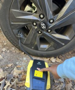 VacLife Portable Air Compressor - Air Pump for Car Tires (up to 50 PSI), 12V DC Tire Pump for Bikes (up to 150 PSI) w/ LED Light, Digital Pressure Gauge, Model: ATJ-1166, Yellow (VL701) Large 51 81z2A67bTL