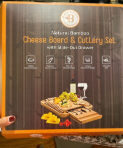 Charcuterie Boards Gift Set - Elegant Gifts for Women - Bambüsi Cheese Board Set with Serving Utensils - House Warming Gifts New Home, Wedding Gifts, Kitchen Gadget & Wine Gifts for Christmas 40 81z2AA1mGXL