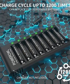 POWEROWL Rechargeable AAA Batteries PRO, High Capacity 1100mAh, Premium NiMH Triple A Battery -16 Count 16 count 14 81z2tgs74FL