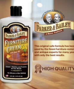 PARKER & BAILEY FURNITURE CREAM - Multisurface Wood Cleaner And Polish Furniture Quick Shine Restorer Protector Kitchen Cabinets Surface Cleaner House Cleaning Supplies Home Improvement, 16oz 16 Fl Oz (Pack of 1) 27 81z4GkmuUML