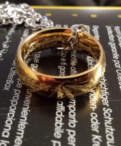 LUREME Engraved Gold Plated Stainless Steel Ring Pendant Chain Necklace A1000001 48 81z4IENrMjL