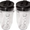 Blendin 18 Ounce Small Cup Jar with Sip N Seal Lids - Replacement Cup Compatible with Nutri Ninja Auto-iQ 1000w Series and Duo Blenders - Premium Blender Cups Replacement (2 Pack)