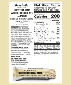 Barebells Protein Bars White Chocolate Almond - 12 Count, 1.9oz Snacks with 20g of High Bar 1g Total Sugars On The Go Snack & Breakfast 12 Count (Pack of 1) 14 81z5KehdTXL