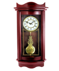 Bedford Clock Collection BED1247CHR Weathered Wall Clock with Pendulum, Cherry Wood 13 81z6CoSqsqL