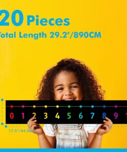 Number Line Bulletin Board Set, -100 to 100 Number Line Classroom Decoration with PET Film Bulletin Board Border Math Class Decoration Supplies for Classroom, School Wall, Teacher Office, Kids Room Number Line / Black Background 8 81z6JI0XsL