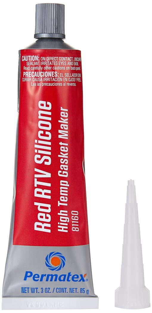 Permatex 81160 High-Temp Red RTV Silicone Gasket, 3 oz 3 oz. Pack of 1