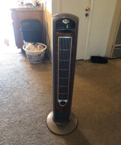 Lasko Wind Curve Portable Electric 42" Oscillating Tower Fan with Fresh Air Ionizer, Timer and Remote Control for Indoor, Bedroom and Home Office Use, Silverwood 2554 46 81z8LOWDfeL