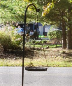 Hanging Bird Feeder Tray with Strong Double-Loop Hanging Chains Steel Hanging Platform Bird Feeder Dish 9.25 Inch (Dia) with 19 Inch Chains, Gifts for Mom, for Women 1 Pack Round 34 81z8cPM4kCL