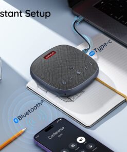 AIRHUG Bluetooth Speakerphone,Conference Speaker with Microphone,6 metes HD Voice Pick Up,Advanced Noise Reduction Algorithm,USB-C Plug & Play,Compatible with Zoom,MS Team,Skype 33 81zCErYSlEL