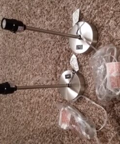 360 Lighting Justin 18" High Small Modern Accent Table Lamps Set of 2 USB Port Pull Chain Silver Finish Metal White Shade Living Room Charging Bedroom Bedside Nightstand House Office Home Justin Silver 51 81zCcpk1YL