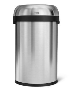 simplehuman 115 Liter / 30 Gallon Bullet Open Top Trash Can Commercial Grade Heavy Gauge, Brushed Stainless Steel 115 Liter Round 7 81zDDBIa25L