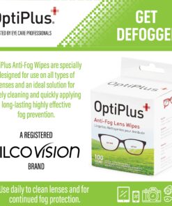 OptiPlus Anti Fog Lens Wipes l Pre-Moistened l Cleaning Wipes for Glasses, Unisex Adult Computer & Laptops/Watch Screens, Smart Phones, Optical Lens, Goggles l Quick-Dry & Scratch-Free l 100 Count 18 81zE0iTDJBL