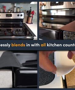 Linda’s Essentials Silicone Stove Gap Covers (2 Pack), Heat Resistant Oven Gap Filler Seals Gaps Between Stovetop and Counter, Easy to Clean Stove Gap Guard (21 Inches, Black) 21 Inches 33 81zE6L8u2OL
