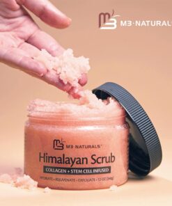 Himalayan Salt Scrub Face Foot & Body Exfoliator Infused with Collagen and Stem Cell Natural Exfoliating Salt Body Scrub for Toning Cellulite Skin Care by M3 Naturals 12 Ounce (Pack of 1) 31 81zESuPJTFL 1