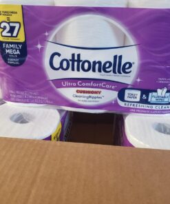 Cottonelle Ultra Comfort Toilet Paper with Cushiony CleaningRipples, 2-Ply, 24 Family Mega Rolls (4 Packs of 6) (24 Family Mega Rolls = 108 Regular Rolls), 325 Sheets per Roll, Packaging May Vary 6 Count (Pack of 4) 48 81zElOq70dL