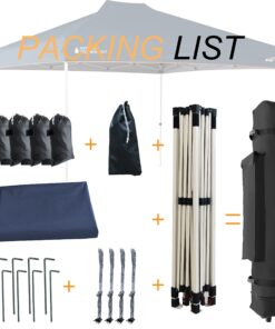 EzyFast Patented Umbrella Structure Instant Beach Canopy Shelter, Portable Straight Leg Pop Up Shade Tent with Wheeled Carry Bag (12'x12', Ensign Blue) 12'x12' 16 81zEsnSMOsL