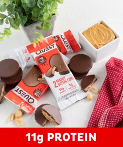 Quest Nutrition High Protein Low Carb, Gluten Free, Keto Friendly, Peanut Butter Cups, 12 Count (Pack of 1) (total- 17.76 Ounce) 28 81zFGKS aL