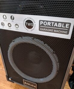 Ankuka Karaoke Machine, Portable Bluetooth Speaker with Disco Lights,Subwoofer PA System with 2 Wireless Microphones for Christmas,Birthday Party 35 81zFbsANGSL