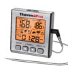ThermoPro TP16S Digital LCD Meat Thermometer for Cooking and Grilling, BBQ Food Thermometer with Backlight and Kitchen Timer, Grill Temperature Probe Thermometer for Smoker, Barbecue, Oven, Cookware Light Silver 35 81zFicDqAyL