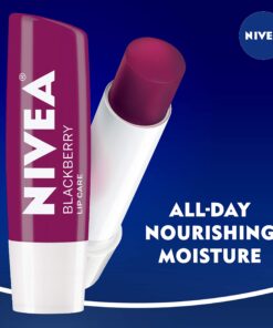 NIVEA Lip Balm, Blackberry Flavored Tinted Lip Balm Stick with Shea Butter and Jojoba Oil, 0.17 Oz, Pack of 4 0.17 Ounce (Pack of 4) 20 81zHtf8hQfL