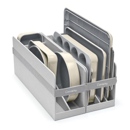 Caraway Nonstick Ceramic Bakeware Set (11 Pieces) - Baking Sheets, Assorted Baking Pans, Cooling Rack, & Storage - Aluminized Steel Body - Non Toxic, PTFE & PFOA Free - Cream 11 Pieces