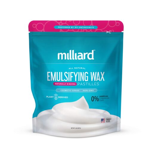 Milliard Non-GMO Emulsifying Wax Pastilles, 2 lbs Resealable Bag, Perfect for DIY Creams/Lotions 2 Pound (Pack of 1)