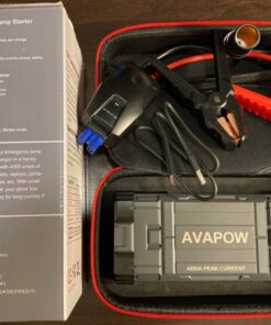 AVAPOW Car Jump Starter, 4000A Peak Battery Jump Starter (for All Gas or Up to 10L Diesel), Portable Battery Booster Power Pack, 12V Auto Jump Box with LED Light, USB Quick Charge 3.0 60 81zJ5aPkn L
