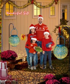 Homeimpro Solar Big Lantern Hanging Garden Outdoor Waterproof Decorative Lights Metal Table Lamp for Patio, Yard, Christmas Gift, 2023 New Updated Bottom Pattern (1Pack, Teal Blue) 30 81zJLEJlQlL